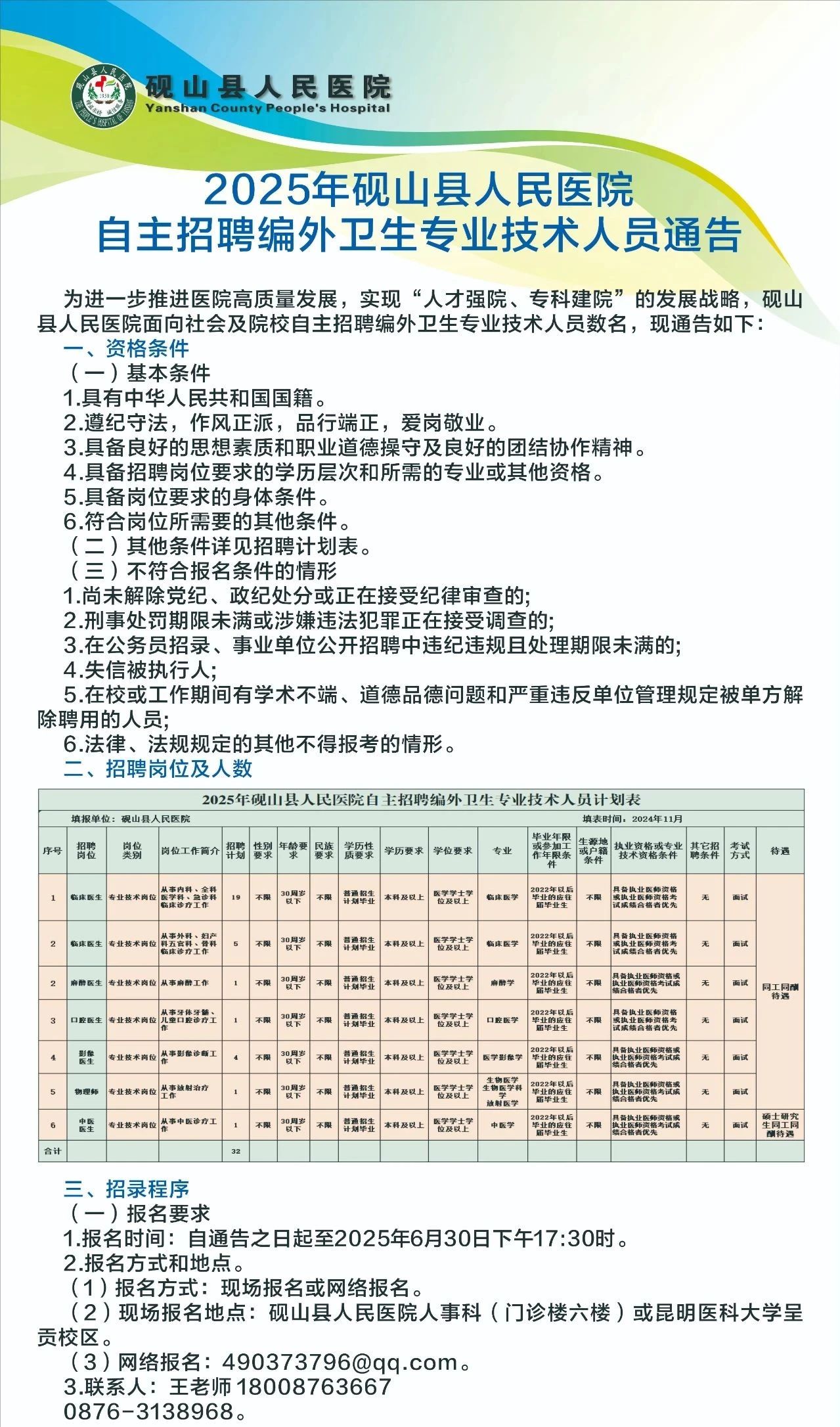 方山县卫生健康局最新招聘启事